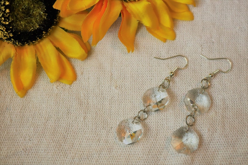 hook and clip on versions available simple /& dainty diamonds earrings clear plastic jewelry lightweight