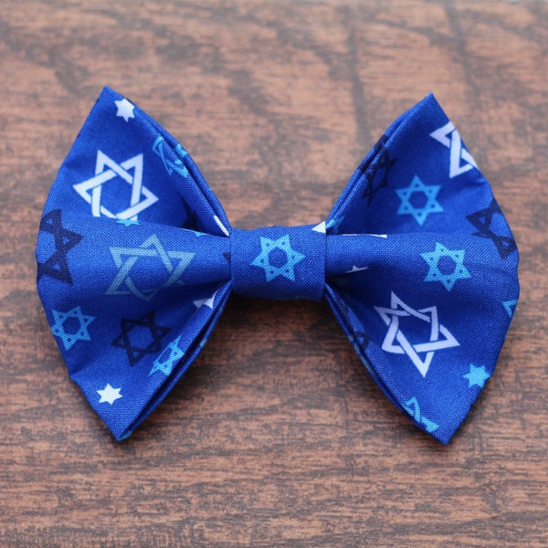 Hanukkah Dog Bow Tie, Star of David Dog Bow Tie, Blue Dog Bow Tie, Collar Bow Tie, Winter Dog Bow Tie, Cat Bow Tie, Pet Bow Tie