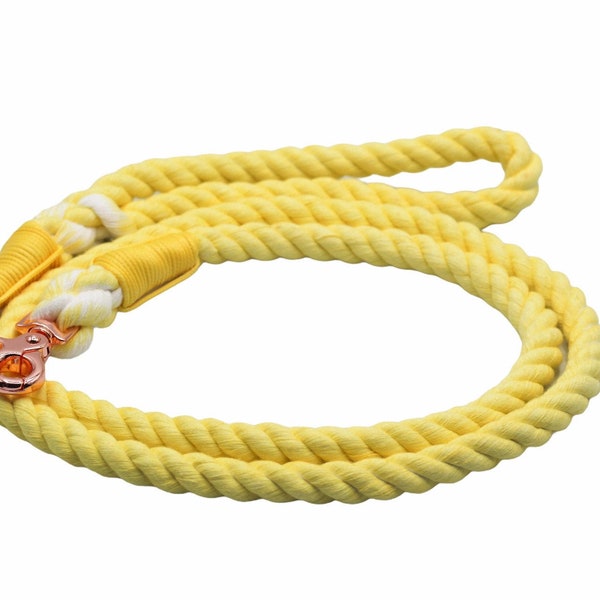 Yellow Dog Rope Leash- Cotton Rope Leash- Rope Dog Lead- Cute Dog Leash-Colorful Dog Leash-Wedding Dog Leash-Dog Accessories-Pet Accessories