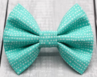 Teal Polka Dot Dog Bow Tie, Summer Dog Bow Tie, Wedding Dog Bow Tie, Cat Bow Tie, Pet Bow Tie, Dog Collar Bow Tie, Dog Accessories