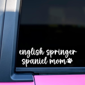 English Springer Spaniel Mom Decal, Springer Spaniel Car Decal, Springer Spaniel Gift, English Springer Spaniel Lover Decal, Laptop Decal