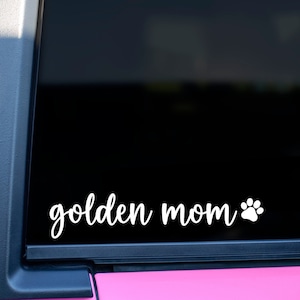 Golden Retriever Mom Vinyl Decal, Golden Retriever Car Decal, Golden Retriever Gift, Golden Retriever Sticker, Golden Lover Decal, Dog Decal
