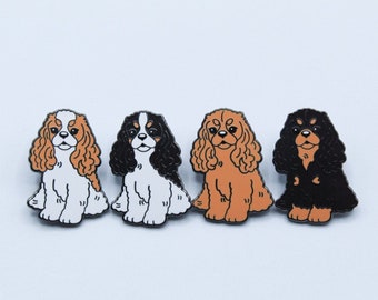 Cavalier King Charles Spaniel Enamel Pin- Dog Mom Enamel Pin- Gifts for Dog Lovers-Blenheim Cavalier Pin-Tri Cavalier Pin-Cavalier Lapel Pin
