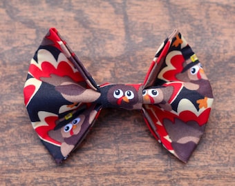 Turkey Dog Bow Tie: Thanksgiving Fall Pet Collar Accessory