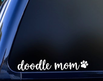 Doodle Mom Vinyl Decal, Doodle Car Decal, Doodle Gift, Doodle Vinyl Sticker, Doodle Lover Decal, Doodle Laptop Decal, Goldendoodle Decal