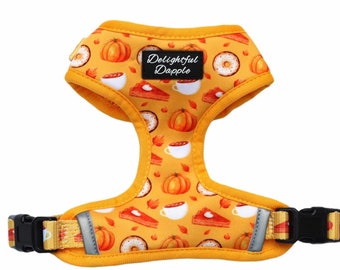 Fall Dog Harness- Pumpkin Dog Harness- Coffee Dog Harness- Autumn Dog Harness- Adjustable Dog Harness- Dog Accessories- Pet Accessories