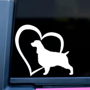 English Springer Spaniel Heart Vinyl Decal, Springer Spaniel Mom Decal, Springer Spaniel Lover Decal, Springer Spaniel Car Decal