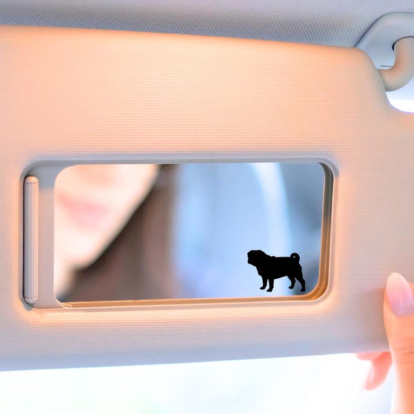 Tiny Pug Decal, Easter Egg Decal, Hidden Decal, Small Pug Sticker, Mini Pug Decal, Rearview Mirror Decal, Pug Mom Gift, Phone Case Pug Decal