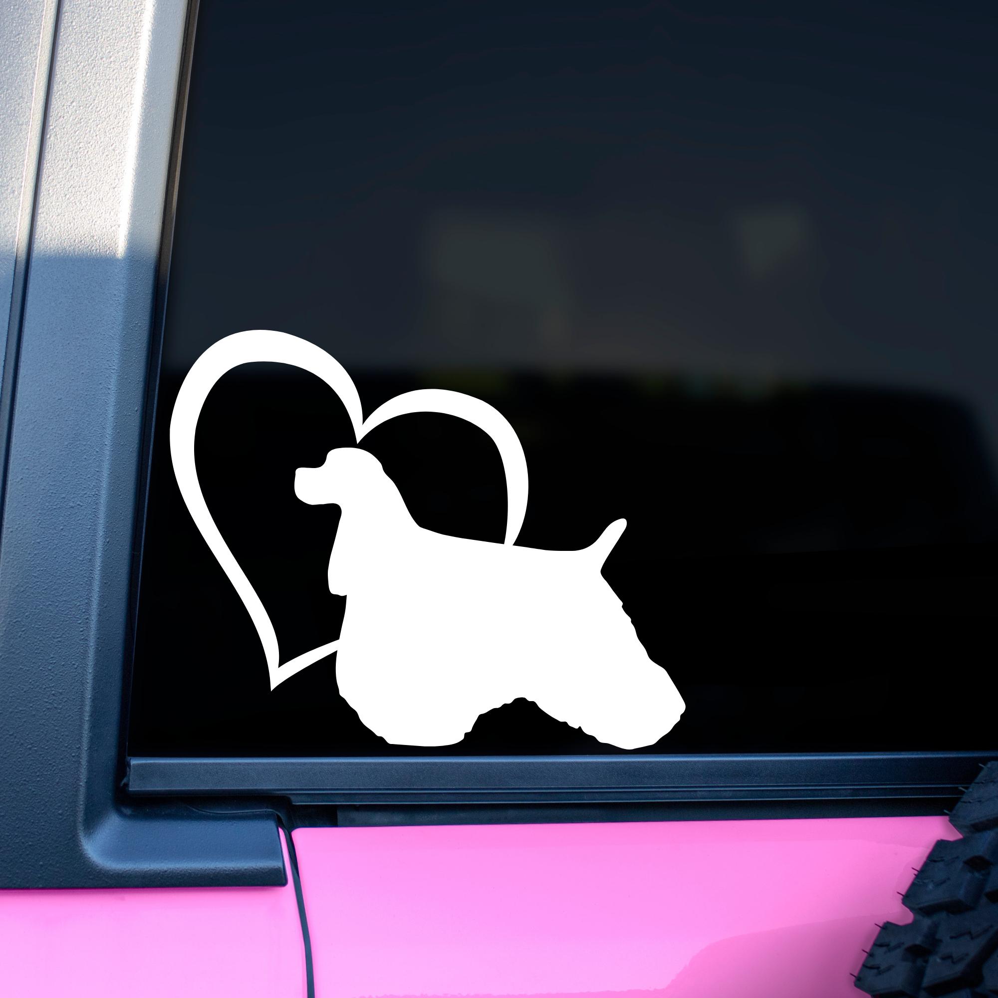 Autocollant Fenêtre Voiture Cocker Spaniel "Dog On Board" - Blanc, Application Intérieure - 195 X 100 Mm - Impression Inversée Durable