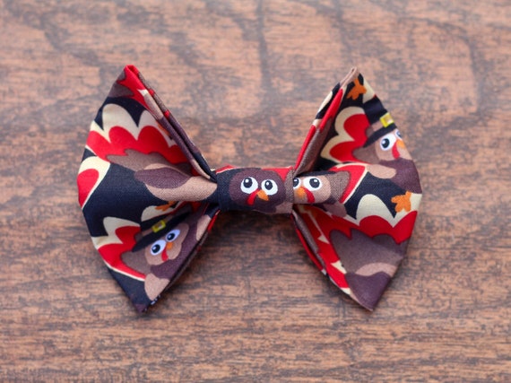 Turkey Dog Bow Tie: Thanksgiving Fall Pet Collar Accessory