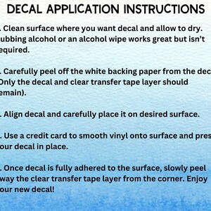 Decal application instructions.
