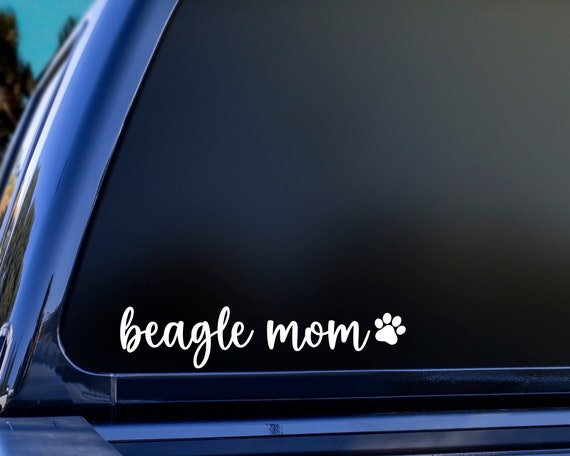 Beagle Mom Vinyl Decal, Beagle Car Decal, Beagle Gift, Beagle Vinyl Sticker, Beagle Lover Decal, Beagle Laptop Decal, Beagle Tumbler Decal