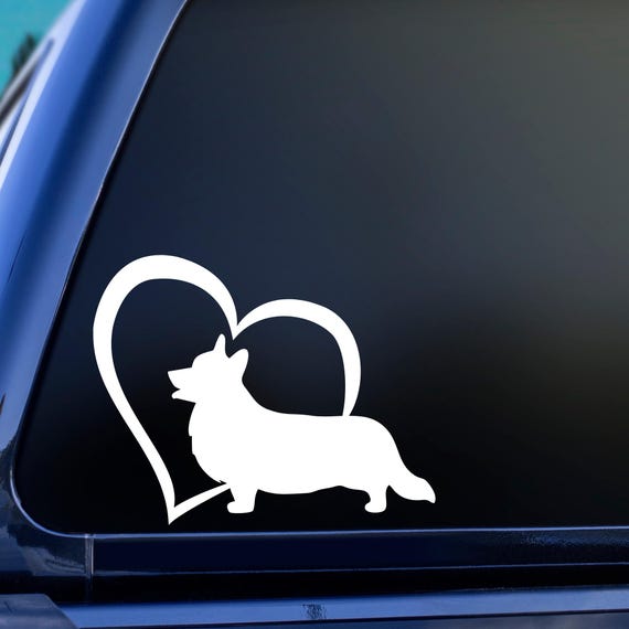 Cardigan Welsh Corgi Heart Decal, Cardigan Welsh Corgi Car Decal, Cardigan Corgi Mom Decal, Corgi Lover Decal, Laptop Decal, Tumbler Decal