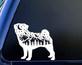 Adventure Pug Decal: Car, Laptop, Tumbler Vinyl Sticker