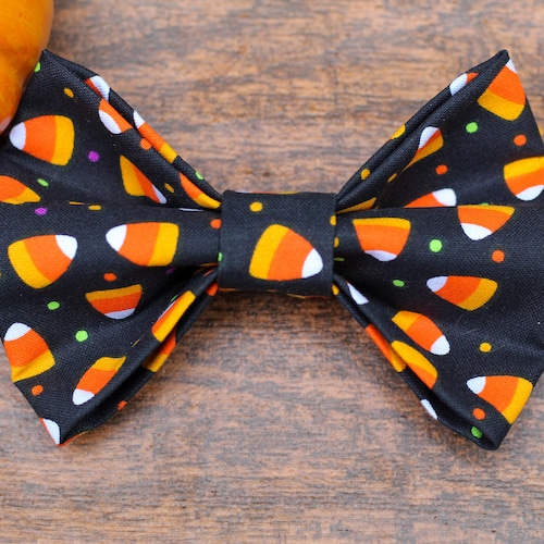 Candy Corn Dog Bow Tie Halloween Dog Bow Tie Fall Dog Bow Etsy