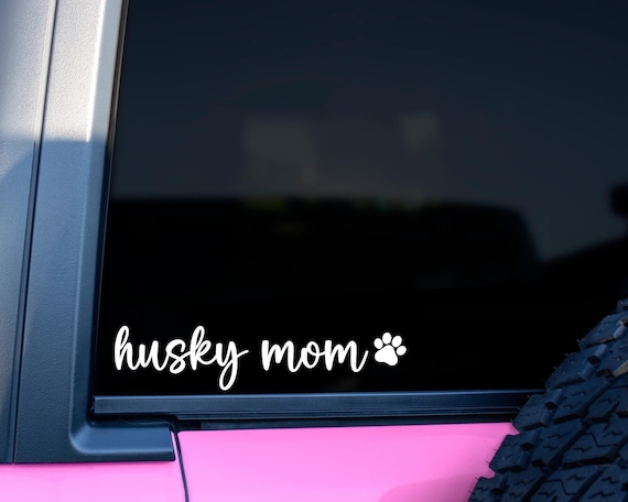 Siberian Husky Mom Vinyl Decal, Siberian Husky Car Decal, Husky Gift, Husky Vinyl Sticker, Husky Lover Decal, Husky Laptop Decal