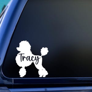 Toy Poodle Personalized Decal, Custom Poodle Decal, Poodle Name Decal, Poodle Sticker, Poodle Car Decal, Poodle Lover Decal, Poodle Gift