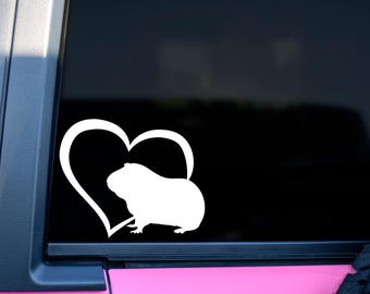 Guinea Pig Heart Vinyl Decal, Guinea Pig Mom Decal, Guinea Pig Car Decal, Shepherd Sticker, Cavy Gift, Laptop Decal, Tumbler Decal