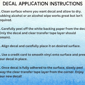 Decal application instructions.