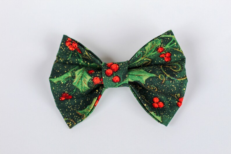 Mistletoe Dog Bow Tie Christmas Dog Bow Tie Holiday Dog Bow Etsy