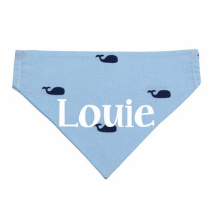 Blue Whale Dog Bandana- Summer Dog Bandana- Beach Dog Bandana- Boy Dog Bandana- Nautical Dog Bandana- Ocean Dog Bandana-Personalized Bandana