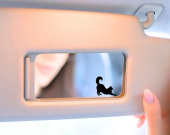 Tiny Stretching Long Haired Cat Decal, Easter Egg Decal, Hidden Decal, Mini Cat Decal, Rearview Mirror Decal, Cat Mom Gift, Cat Dad Gift