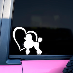 Toy Poodle Heart Vinyl Decal, Poodle Mom Decal, Toy Poodle Lover Decal, Toy Poodle Car Decal, Toy Poodle Sticker, Poodle Gift, Laptop Decal