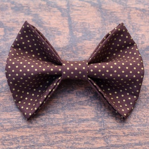 Brown and Gold Polka Dot Dog Bow Tie- Thanksgiving Dog Bow Tie- Fall Dog Bow Tie- Autumn Dog Bow Tie- Collar Bow- Cat Bow Tie