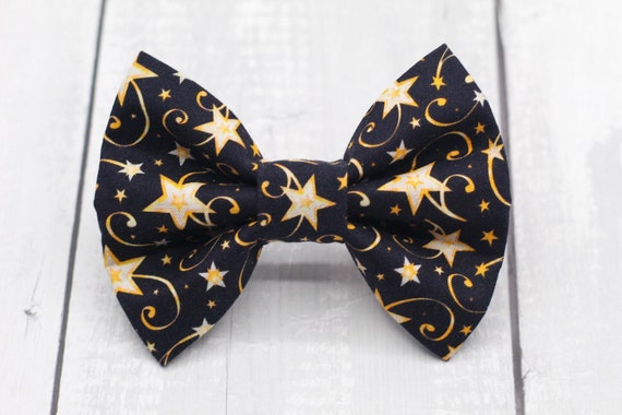 Gold Star Dog Bow Tie New Years Eve Dog Bow Tie New Year 