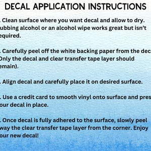 Decal application instructions.
