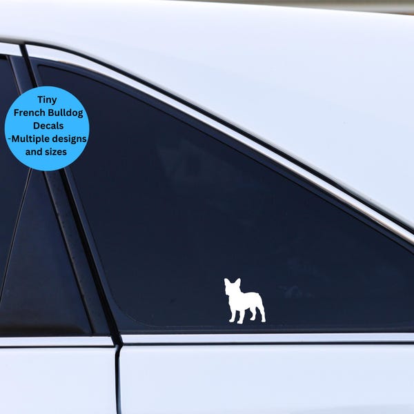Tiny French Bulldog Car Decal, Mini Frenchie Decal, Easter Egg Decal, Hidden Car Decal, French Bulldog Gift, Tiny French Bulldog Sticker