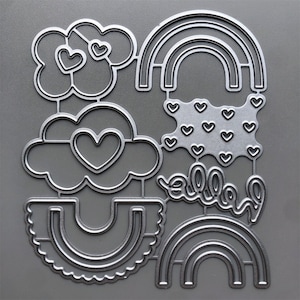 2022 NUEVAS Nubes Arco Iris Metal Corta troqueles para la fabricación de tarjetas Papel en relieve Álbum de fotos Sellos Artesanía Plantillas Plantillas Plantillas De molde Plantillas Plantillas