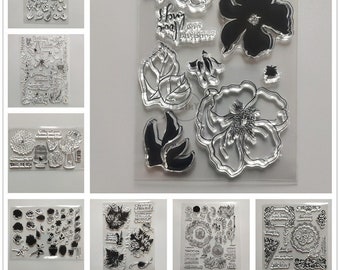 21 Design 2022 NEW Rose Flowers Clear Stamps DIY Scrapbooking Craft Supplies Silicon Seal Card Photo Album Lace ink pad Stamping