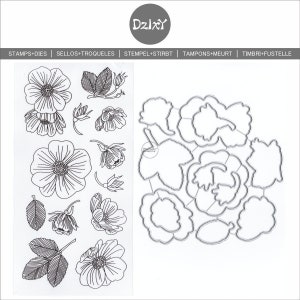 DzIxY Leaves Flower Clear Stamps and Metal Cutting Dies For Card Making Transparent Seals Set Paper Embossing Stencils Crafts