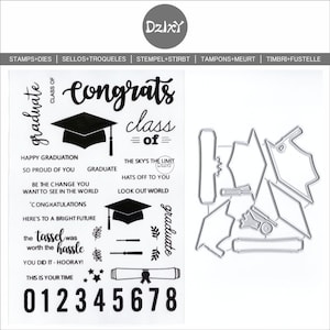 Tampons transparents pour chapeau de remise des diplômes DzIxY et matrices de découpe en métal pour la fabrication de cartes
