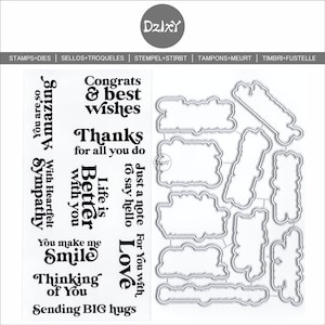 Frases de bendiciones DzIxY Sellos transparentes y troqueles de corte de metal para hacer tarjetas Juego de sellos transparentes Plantillas de relieve de papel