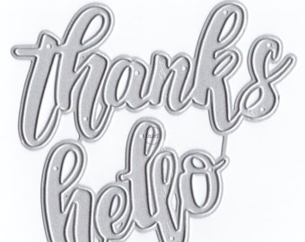 DzIxY Words Thanks Hello Metal Cutting Dies for Card Making Paper Embossing Die Cuts Sets Album Crafts 2023 Templates Stencils
