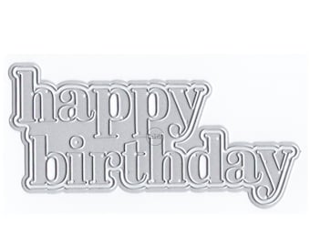 DzIxY Shadow ハッピーバースデー メタルカッティングダイ カード作成 紙エンボス加工 ダイカットセット アルバム 2023 テンプレート ステンシル
