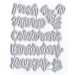 DzIxY Birthday Blessing Metal Cutting Dies for Card Making Paper Embossing Die Cuts Sets Album Crafts 2023 Templates Stencils