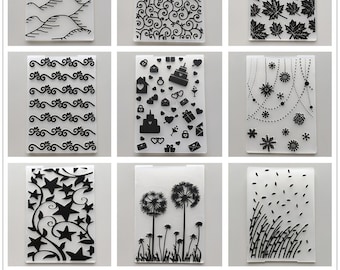28 Design NUOVE cartelle per goffratura per carta, album, forniture per biglietti, strisce 3D fai da te, fustelle in plastica per scrapbooking