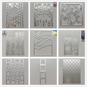 24 Design 2022 nouveau cadre de fond matrices de découpe en métal bricolage Scrapbooking gaufrage papier Photo timbre artisanat modèle moule pochoirs