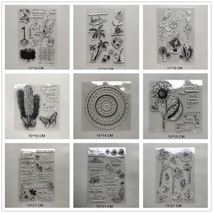 26 Design NEUE Blumen Klare Briefmarken DIY Scrapbooking Handwerk Liefert Silikon Dichtungen Album Stempel Schablonen für Dekoration