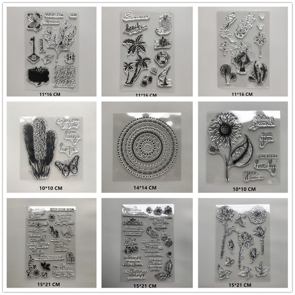 26 Design NEW Flowers Clear Stamps DIY Scrapbooking Crafts Supplies Silicone Seals Album Ink Pad Stencils for Decoration