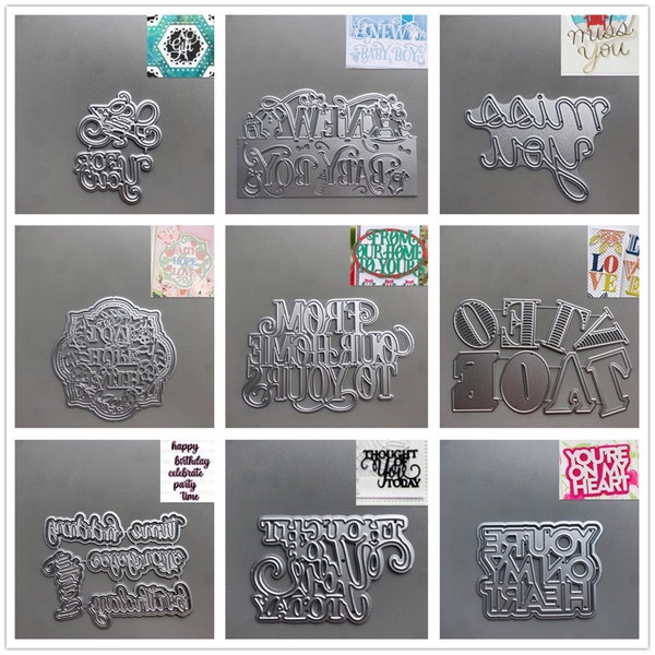 29 Design English Words Metal Cutting Dies • 2022 NEW Die Cuts for Cards Making • DIY Embossing Die Cuts • Scrapbooking Paper Stencils