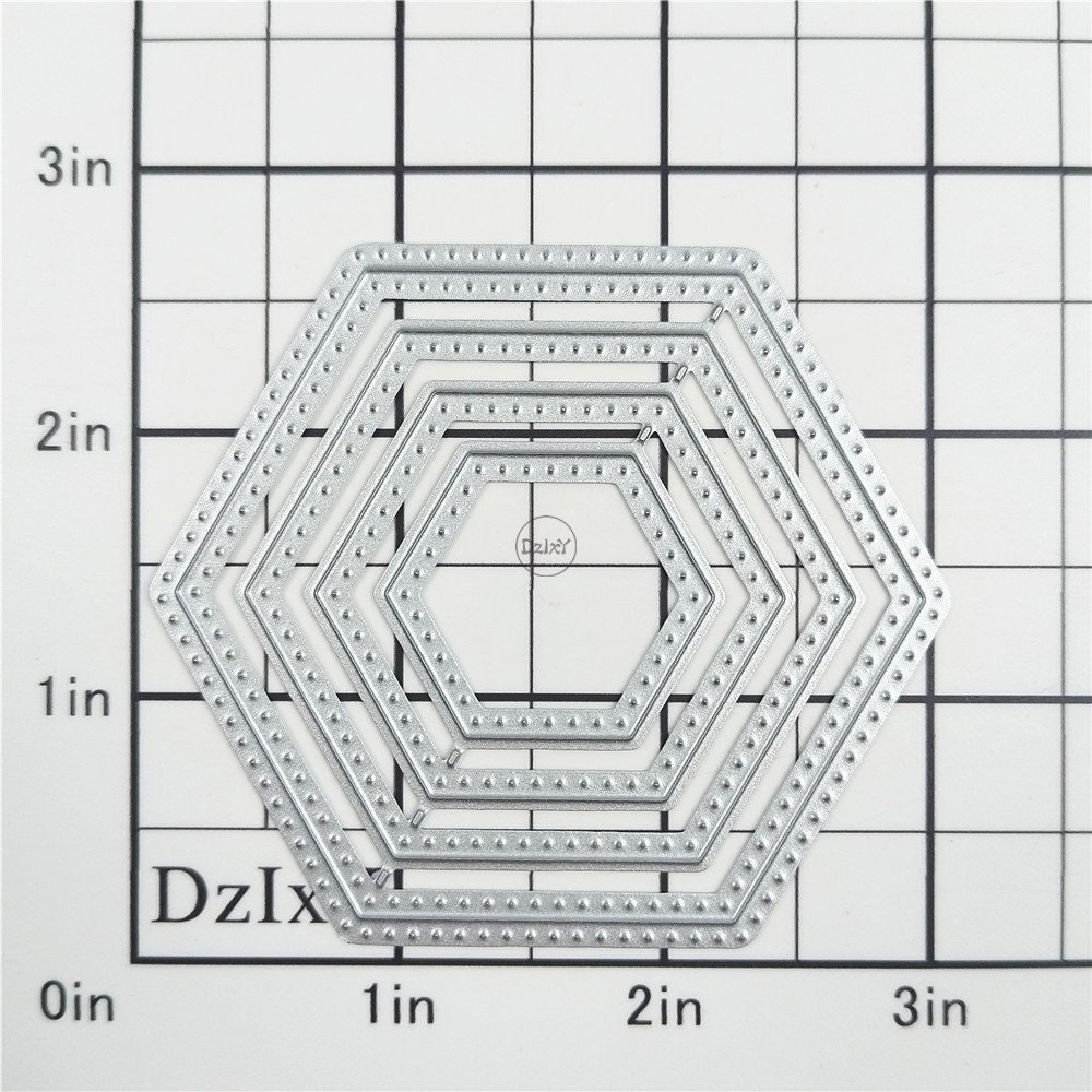 Dzixy Hexagonal Frame Metal Cutting Dies for Card Making Paper ...