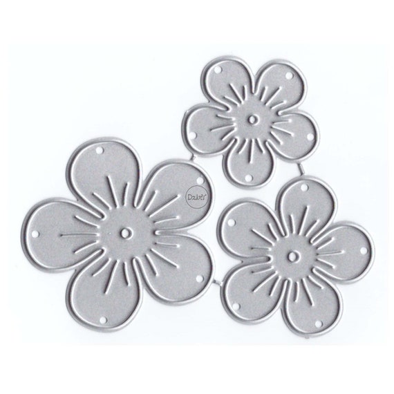 7 pezzi di fustelle in metallo a forma di fiore hawaiano, foglie