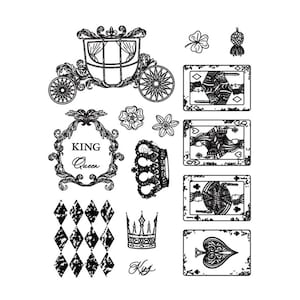 DzIxY Spielkarten Klarstempel für Kartenherstellung Scrapbook Album Handwerk Bedarf Silikon Dichtungen Stempelkissen Transparent Schablonen