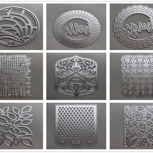 28 metalen stansmessen als achtergrond • 2022 NIEUW stansmessen voor het maken van kaarten • DHZ reliëfstansvormen • scrapbooking stencils