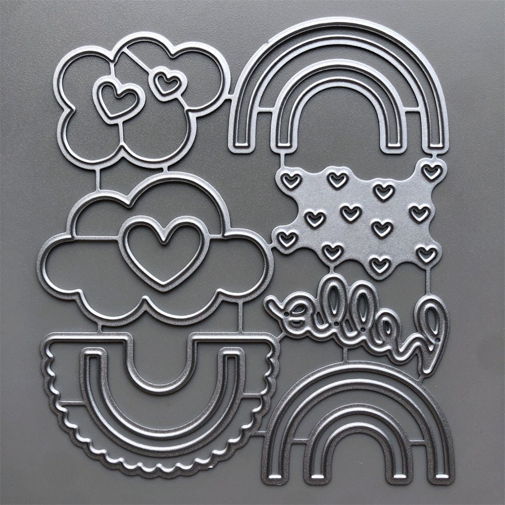 2022 NEW Clouds Rainbow Metal Cutting Dies for Card Making Embossing ...
