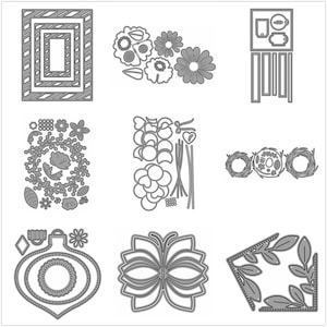 24 Design Balões de flores Corte de metal Matrizes para fazer cartões Papel Relevo Cortes Conjuntos Álbum 2024 Novos modelos Estênceis